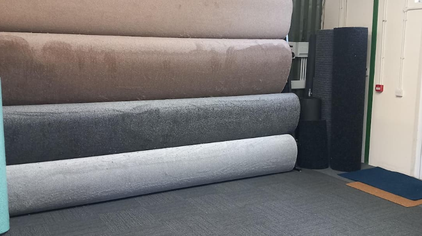 Carpet rolls in store